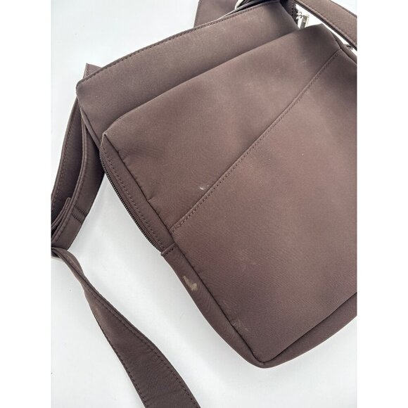 Brown Nylon Crossbody Bag With Adjustable Strap & Detachable Pouch - Picture 5 of 5